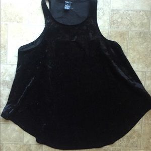 Black Velvet Flared Tank
